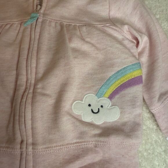 Carter's Baby Girls 3-Piece Outfit Set Size 3 Months Rainbow Pink NWT W/hoodie - Picture 3 of 7